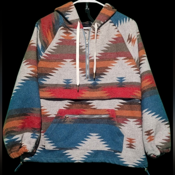 Pink Paparatzi Jackets & Blazers - Pink Paparatzi Aztec Patterned Women's Hoodie Small Oversized PTP 22